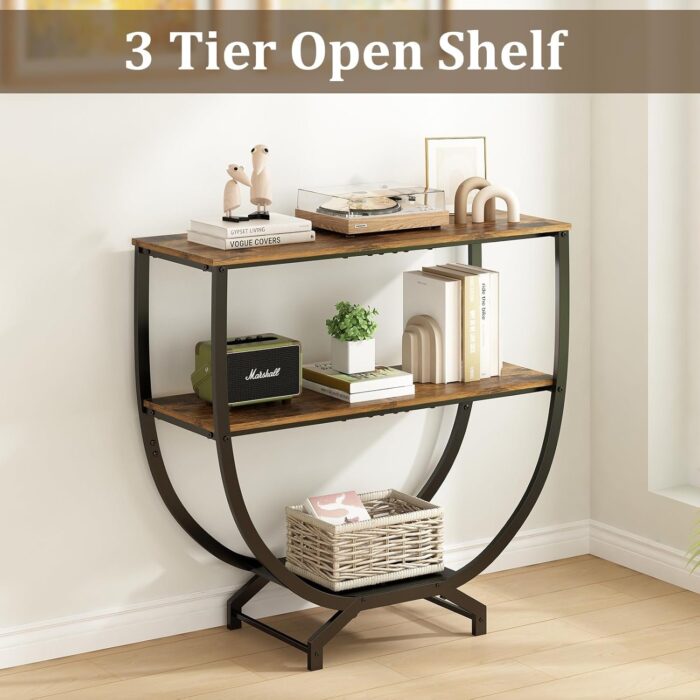3 Tier Industrial Console Table - 30" Height Entryway Table, Sofa Table Behind Couch Table for Stylish Home Organization