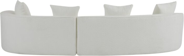 Braebt 126" Modular Sofa with 4 Throw Pillows, Curved 5-Seater Large Sofa Couches, Comfy Upholstered Sectional Cloud Couch